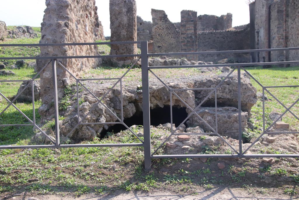 VII.6.3 Pompeii. October 2023. Looking south to site of room 3, and vaulted basement. Photo courtesy of Klaus Heese.