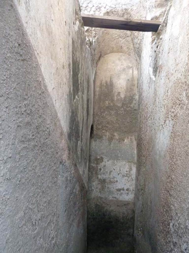 VII.6.18 Pompeii. September 2015. Plastered walls and ceiling of stairs.