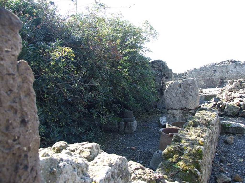 VII.6.21 Pompeii. March 2009. Looking into shop room, and rear room, from VII.6.20.