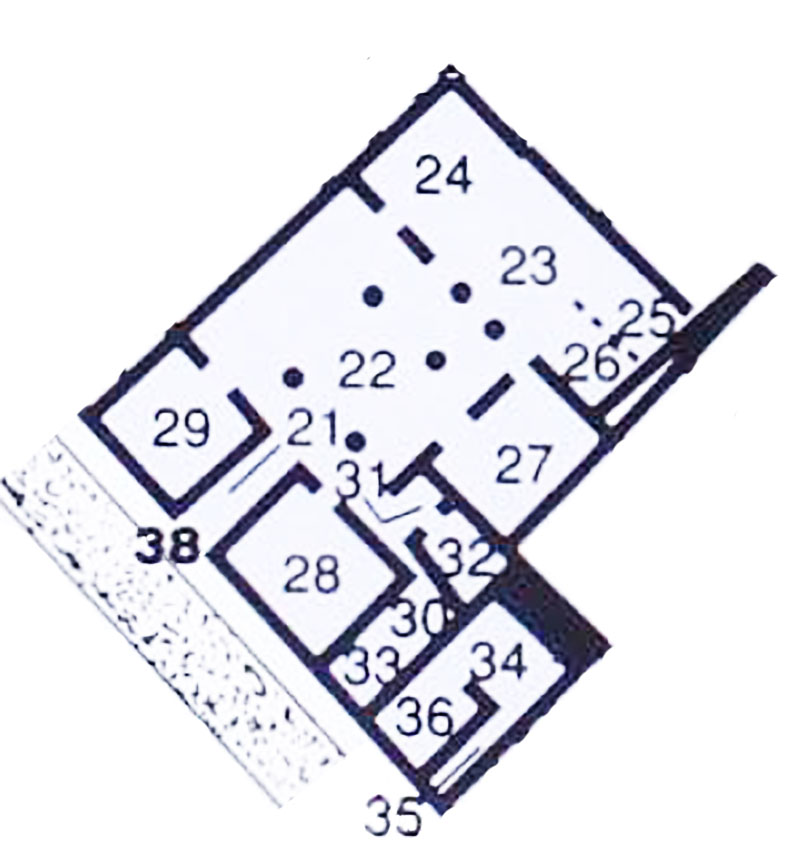 VII.6.38 Pompeii. Plan based on PPM.
See Carratelli, G. P., 1990-2003. Pompei: Pitture e Mosaici: Vol. VII. Roma: Istituto della enciclopedia italiana, p. 210.
