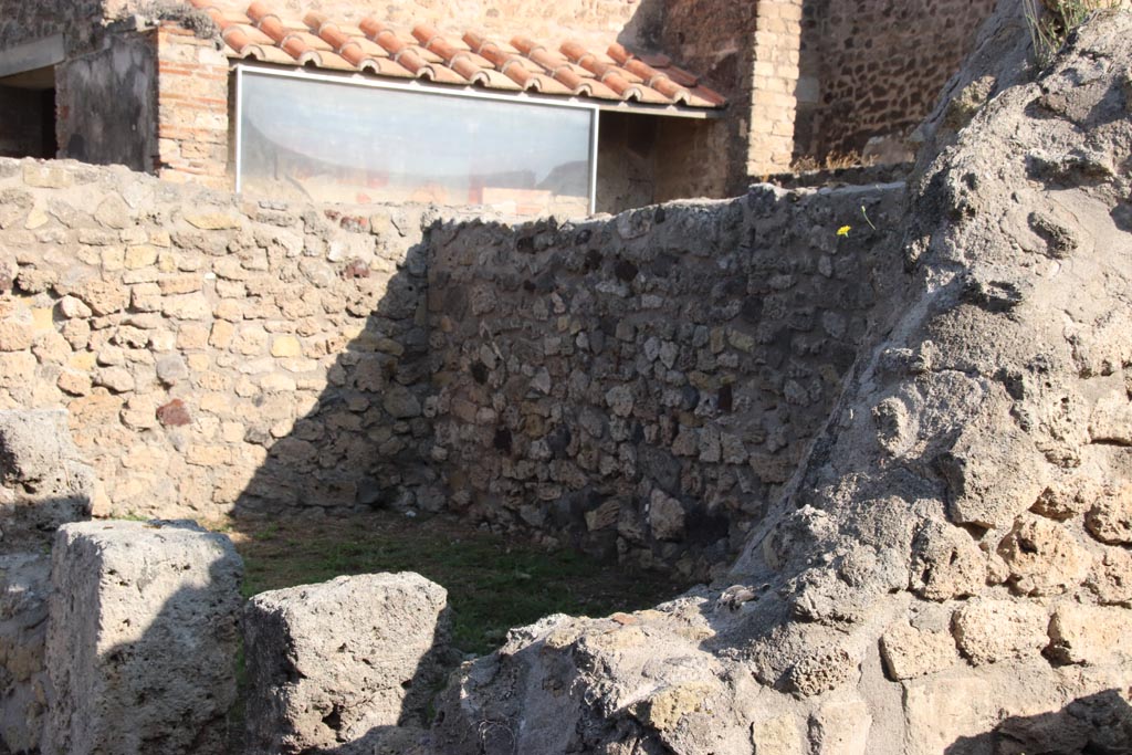 VII.7.5 Pompeii. October 2023. Looking north-east towards room h, now combined with room (g). Photo courtesy of Klaus Heese.