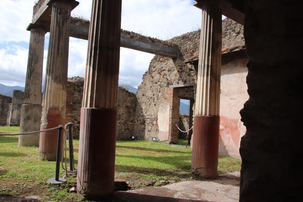 VII.7.13 Pompeii. May 2024. Looking towards doorway to kitchen area in west wall of peristyle. Photo courtesy of Klaus Heese.