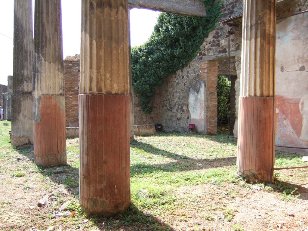 VII.7.13 Pompeii. September 2005. Looking south-west across peristyle, from rear entrance.