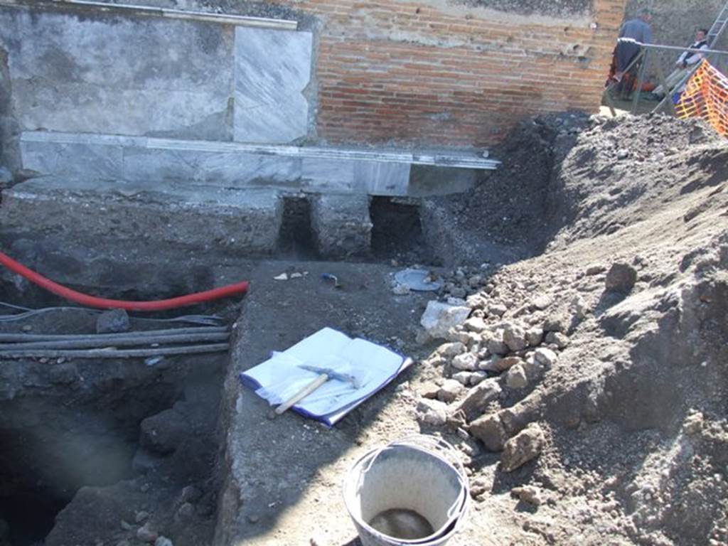 VII.8 Pompeii Forum. March 2009. Excavation outside VIII.2.10 on south side of Forum.