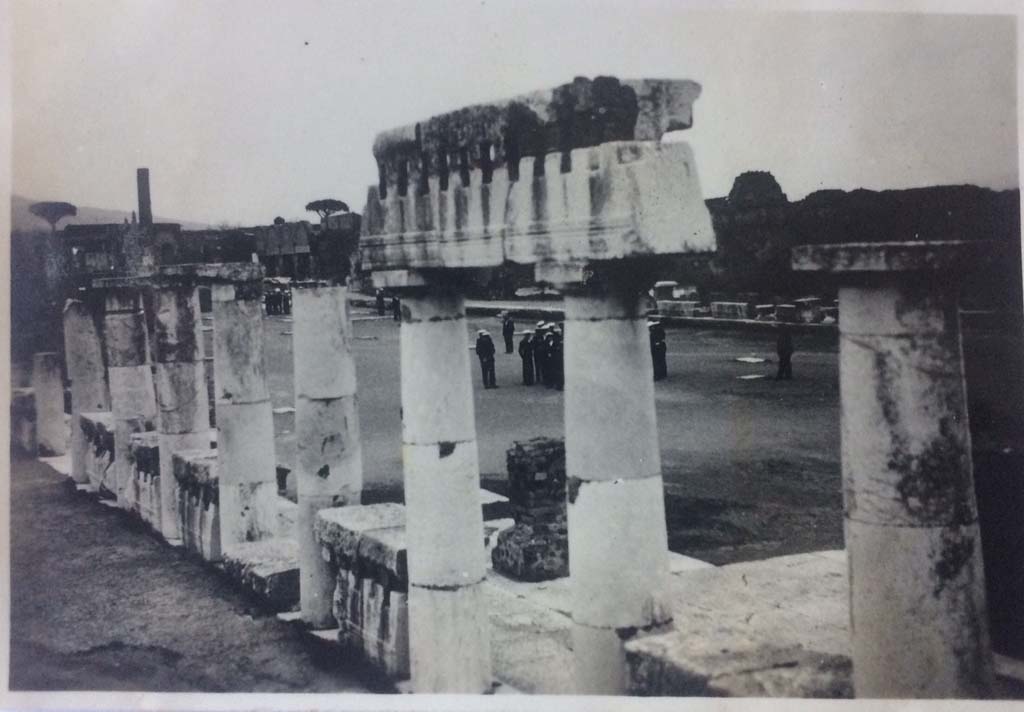 VII.8 Pompeii Forum. 1931 photograph taken by a British officer serving aboard the HMS Ramilles.
Looking north-east across Forum from west side. Photo courtesy of Rick Bauer.
