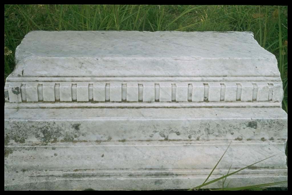 VII.9.1 Pompeii. Architectural marble on ground. 
Photographed 1970-79 by Günther Einhorn, picture courtesy of his son Ralf Einhorn.
