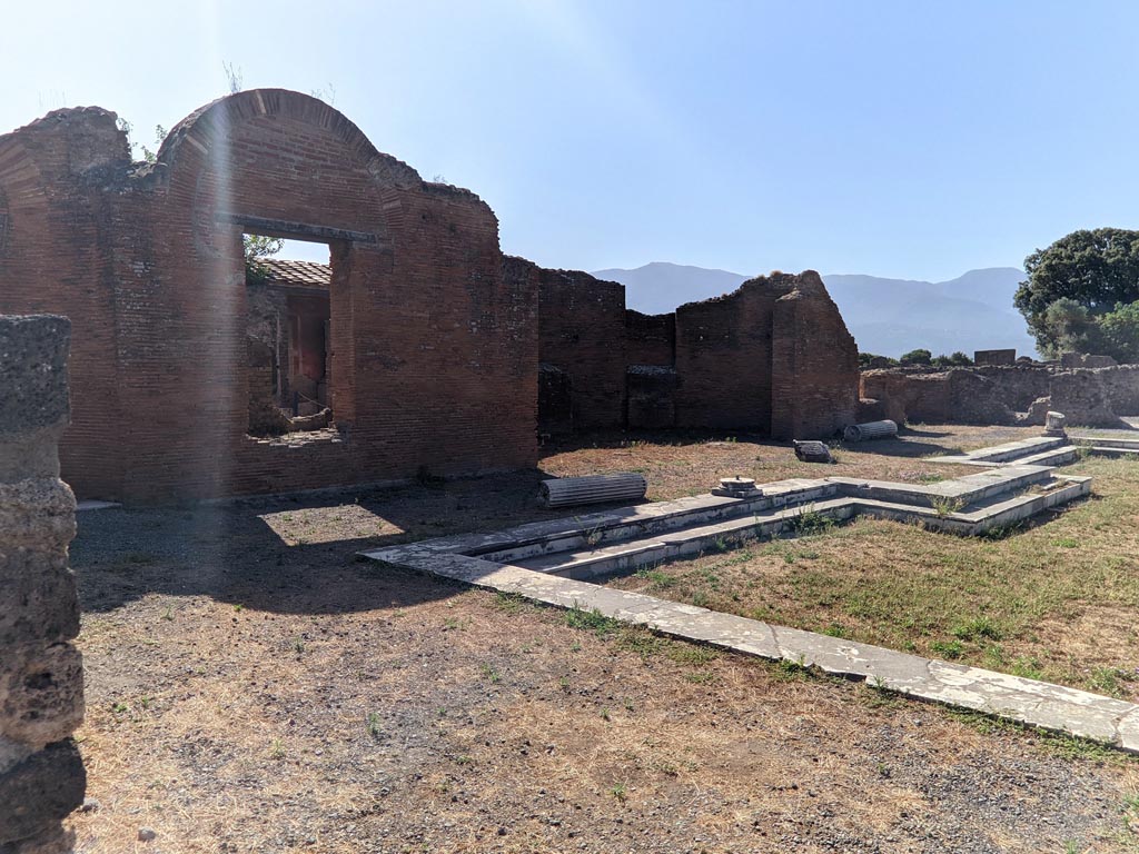 VII.9.1 Pompeii. April 2022. Looking south-east at east end towards central apse 10. Photo courtesy of Giuseppe Ciaramella.