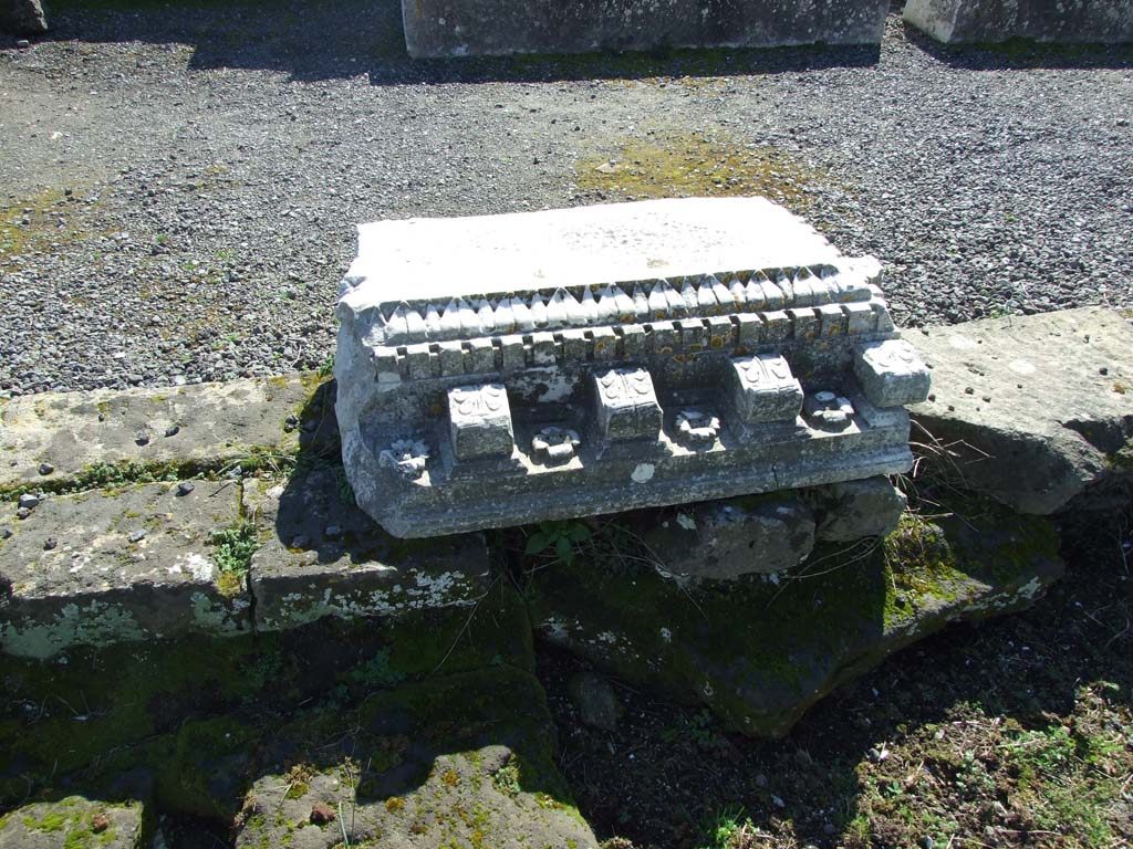 VII.9.1 Pompeii. March 2009. Carved marble on ground.