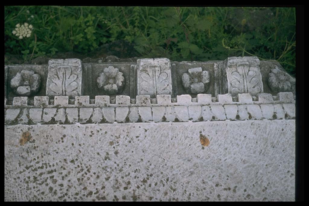 VII.9.1 Pompeii. Carved marble on ground.
Photographed 1970-79 by Günther Einhorn, picture courtesy of his son Ralf Einhorn.
