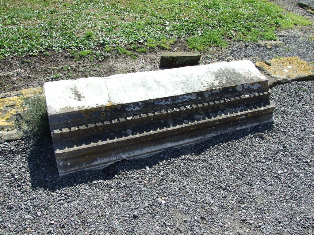 VII.9.1 Pompeii. March 2009. Architectural marble on ground. 