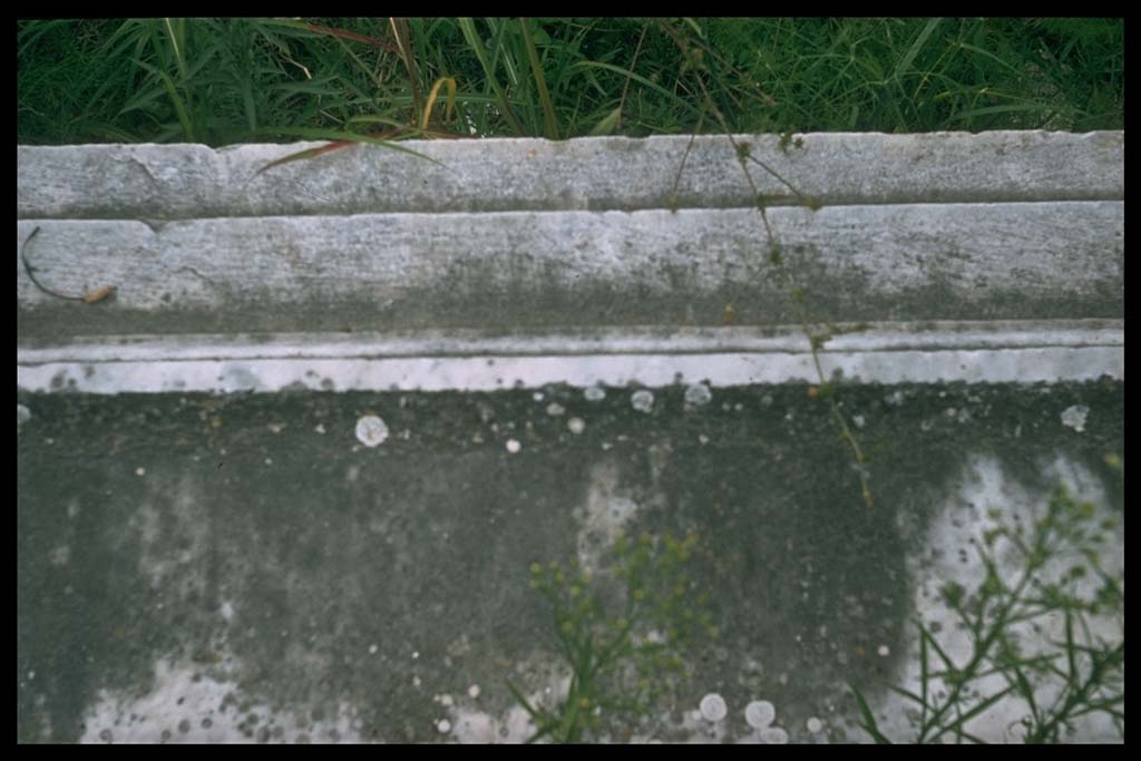 VII.9.1 Pompeii. Architectural marble on ground. 
Photographed 1970-79 by Günther Einhorn, picture courtesy of his son Ralf Einhorn.
