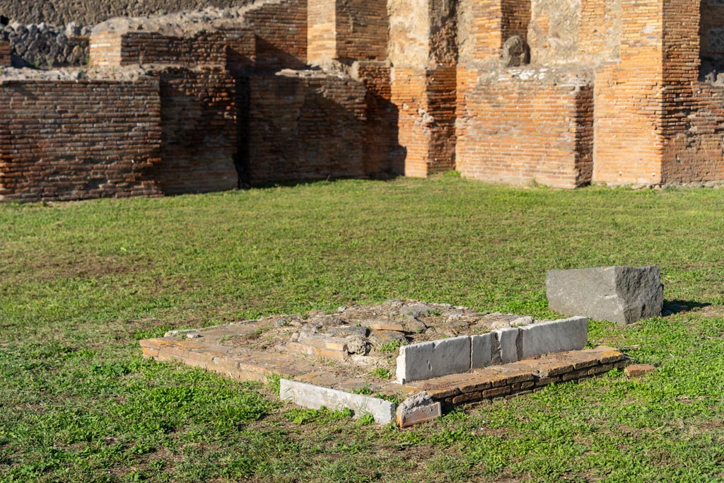 VII.9.3 Pompeii, October 2023. Looking north-east from south side of altar. Photo courtesy of Johannes Eber. 