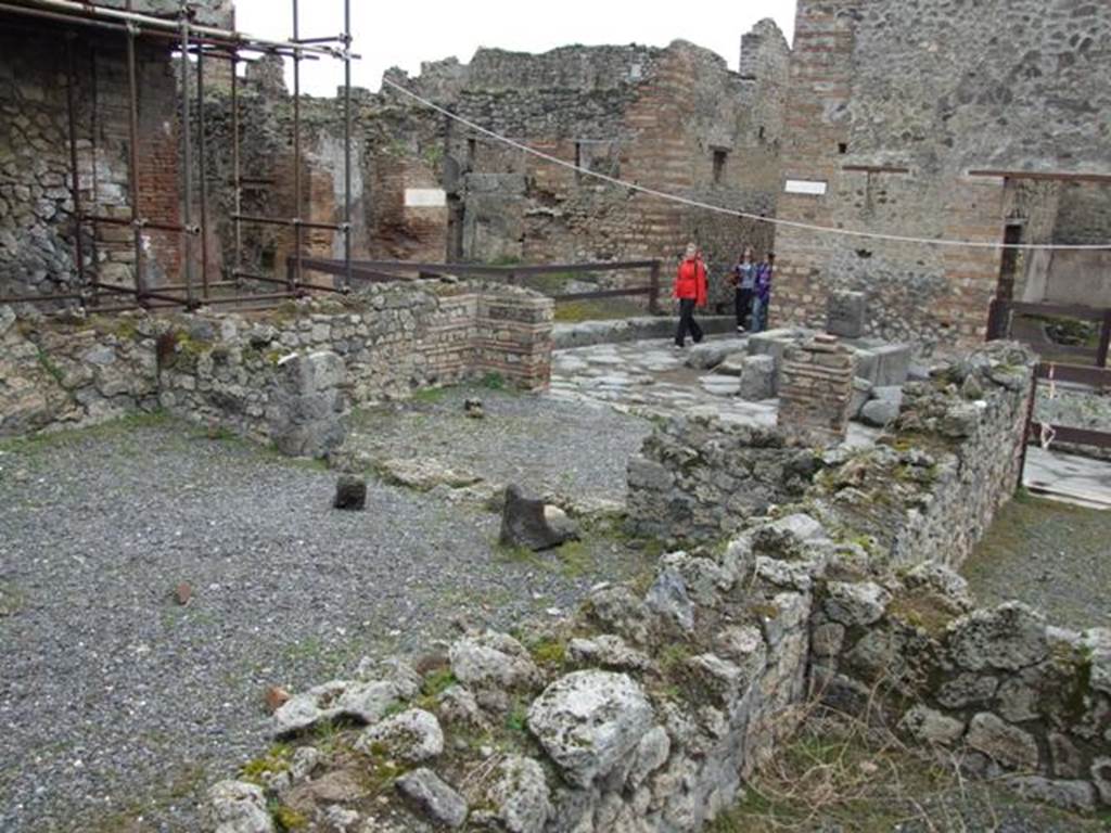 VII.10.10 Pompeii.  March 2009. Looking east towards front room of shop.