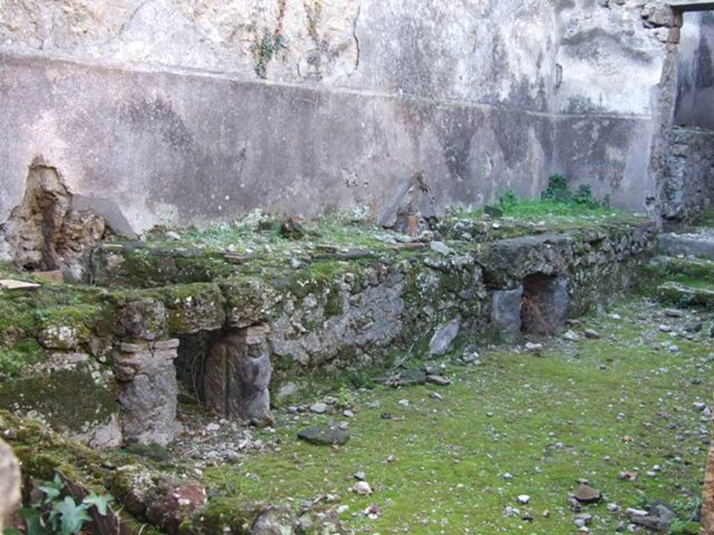 VII.10.13 Pompeii. December 2007. Two hearths for heating the cauldrons that would have been above.