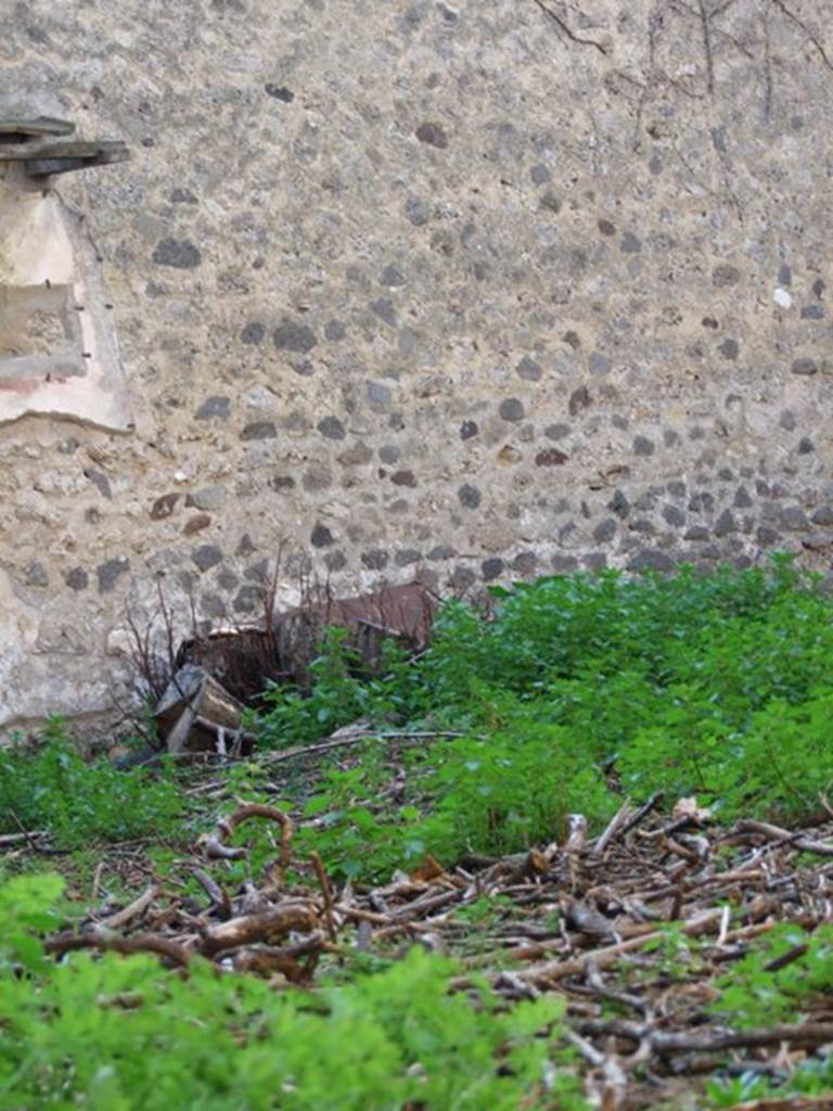 VII.10.14 Pompeii. December 2007. South wall of garden, from entrance doorway.