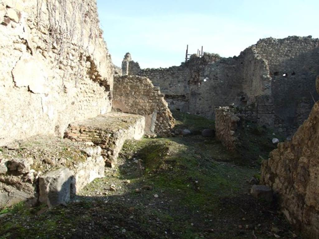 VII.11.3 Pompeii. December 2007. Looking east towards area at rear that was only partly roofed.