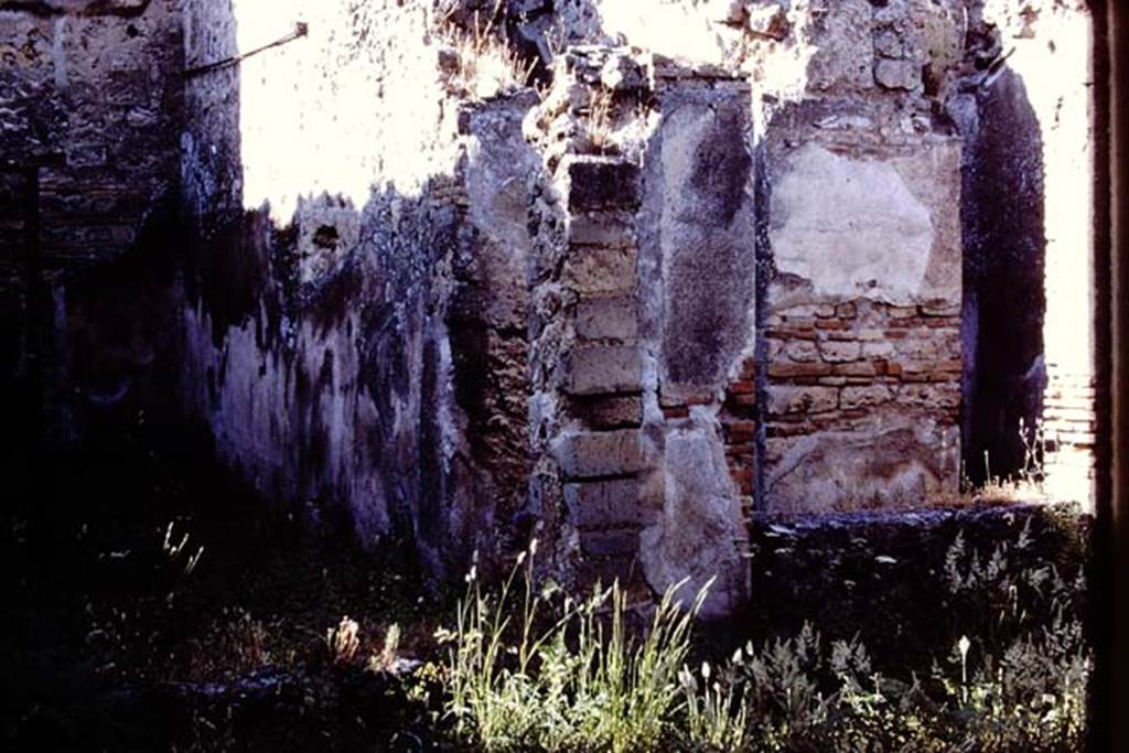 VII.11.14 Pompeii, 1978. North side of garden area with remains of large low window, in north-east corner of  garden area A.  Photo by Stanley A. Jashemski.   
Source: The Wilhelmina and Stanley A. Jashemski archive in the University of Maryland Library, Special Collections (See collection page) and made available under the Creative Commons Attribution-Non Commercial License v.4. See Licence and use details. J78f0107

