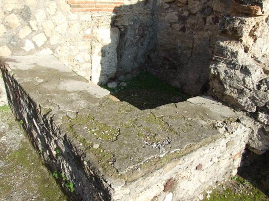 VII.13.7 Pompeii. December 2007. Masonry basin or tub in north-east corner.