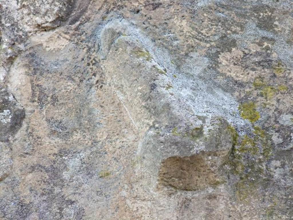 VII.13.14 Phallus carved in stone block at corner of Vico della Maschera and Vico degli Scheletri. 