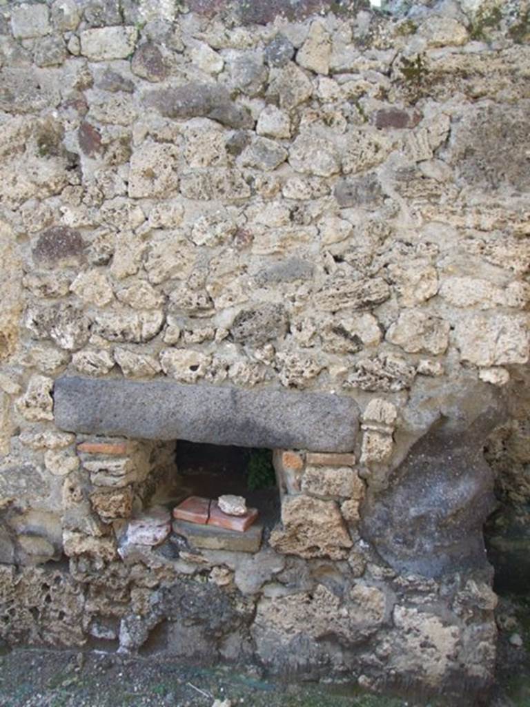 VII.14.9 Pompeii. March 2009. Room 8, west wall with oven or praefurnium?