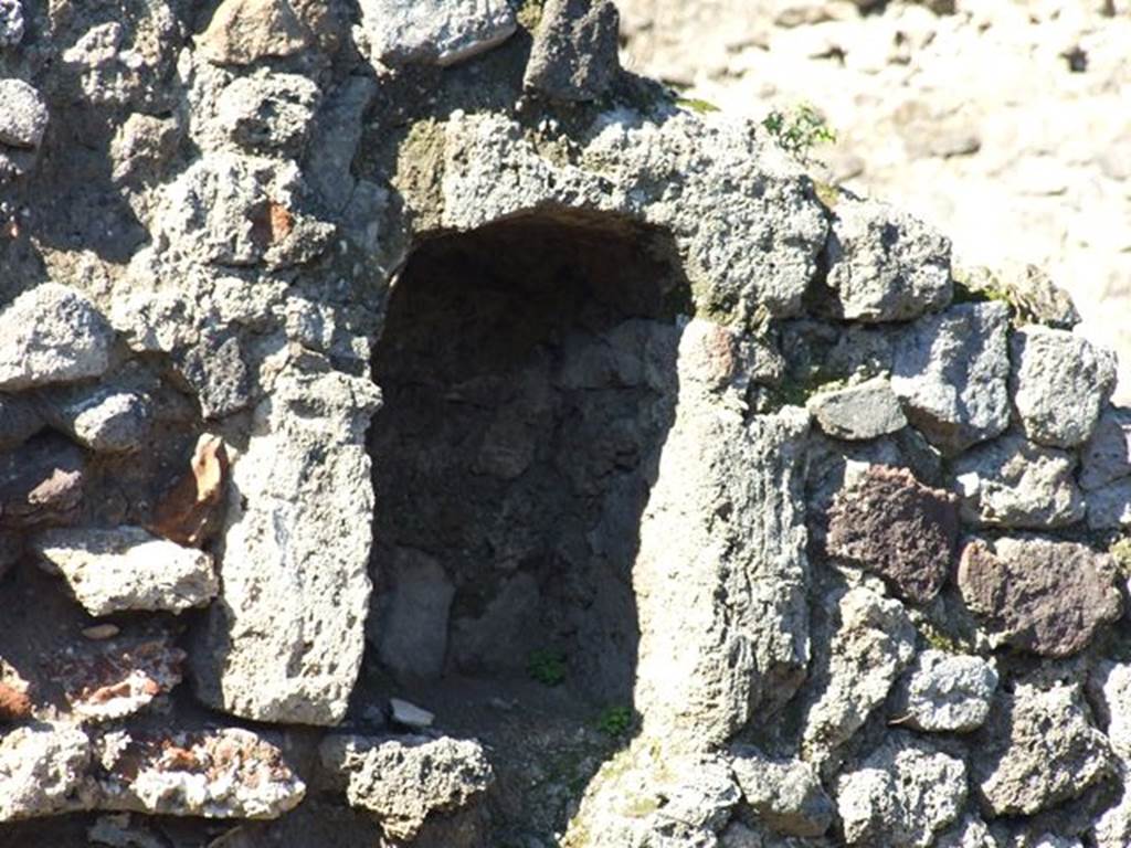 VII.16.7 Pompeii. March 2009. Arched niche at northern end of west wall.