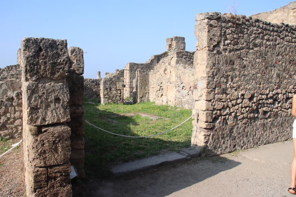 VII.16.12 Pompeii. October 2023. Looking west to entrance doorway. Photo courtesy of Klaus Heese.