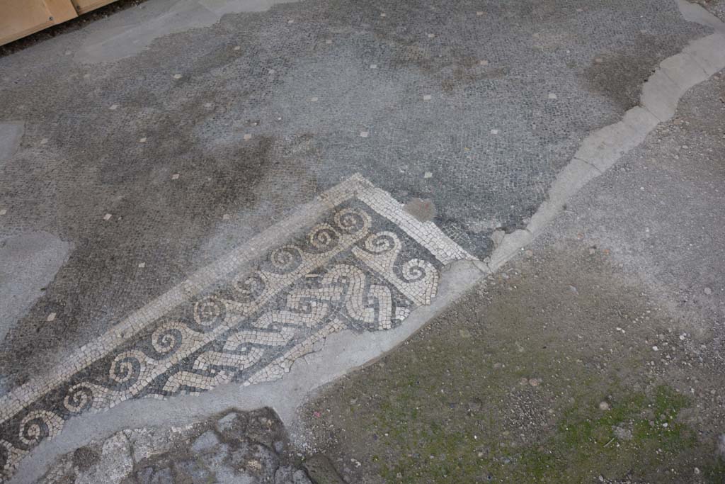 VII.16.22 Pompeii. October 2018. Detail from south-west corner of impluvium in atrium.
Foto Annette Haug, ERC Grant 681269 DÉCOR.
