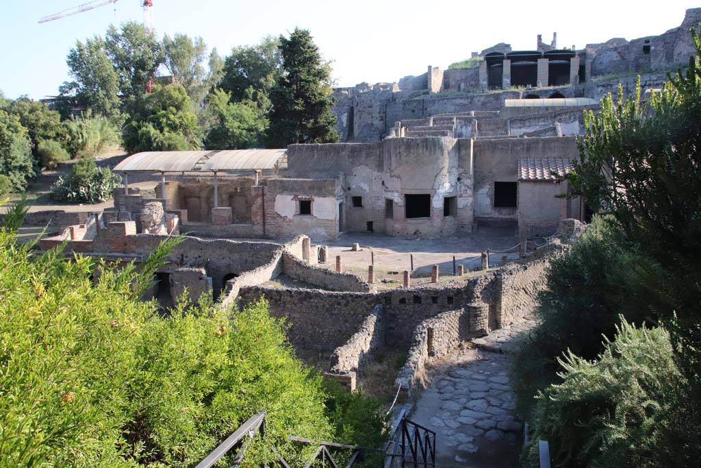 VII.16.a Pompeii. September 2021. Suburban Baths, looking east. Photo courtesy of Klaus Heese.