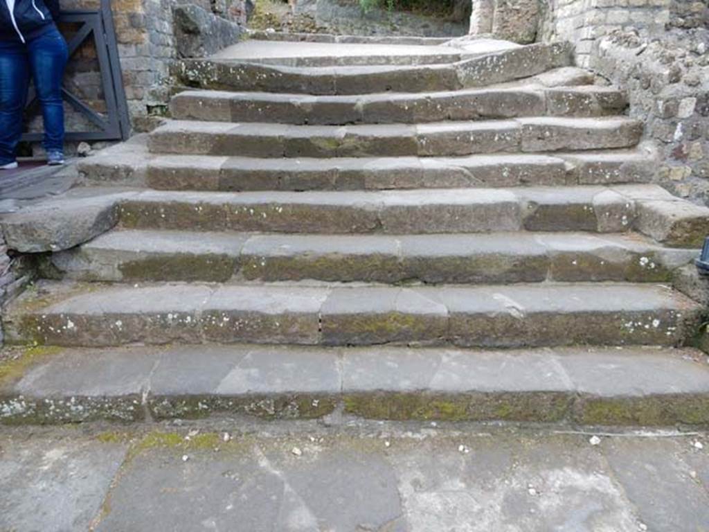 VII.16.a Pompeii. May 2015. Looking south to steps from courtyard C. Photo courtesy of Buzz Ferebee.