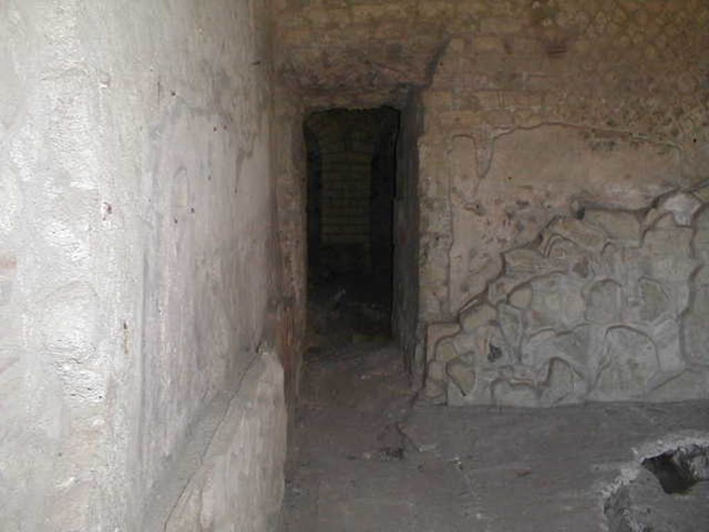 VII.16.a Pompeii. December 2006. Room 5, east wall with doorway to room 10.