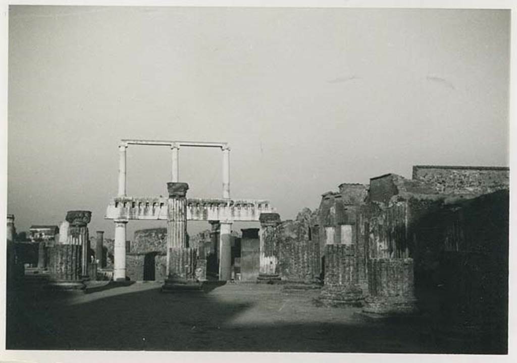 VIII.1.1 Pompeii. 1956. Basilica, looking east across main central room. Photo courtesy of Rick Bauer.
