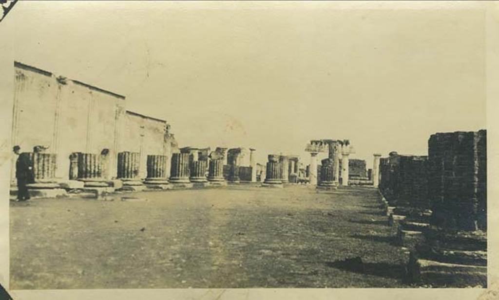 VIII.1.1 Pompeii. 29th March 1922. Looking east along main central room of Basilica..
Photo courtesy of Rick Bauer.
