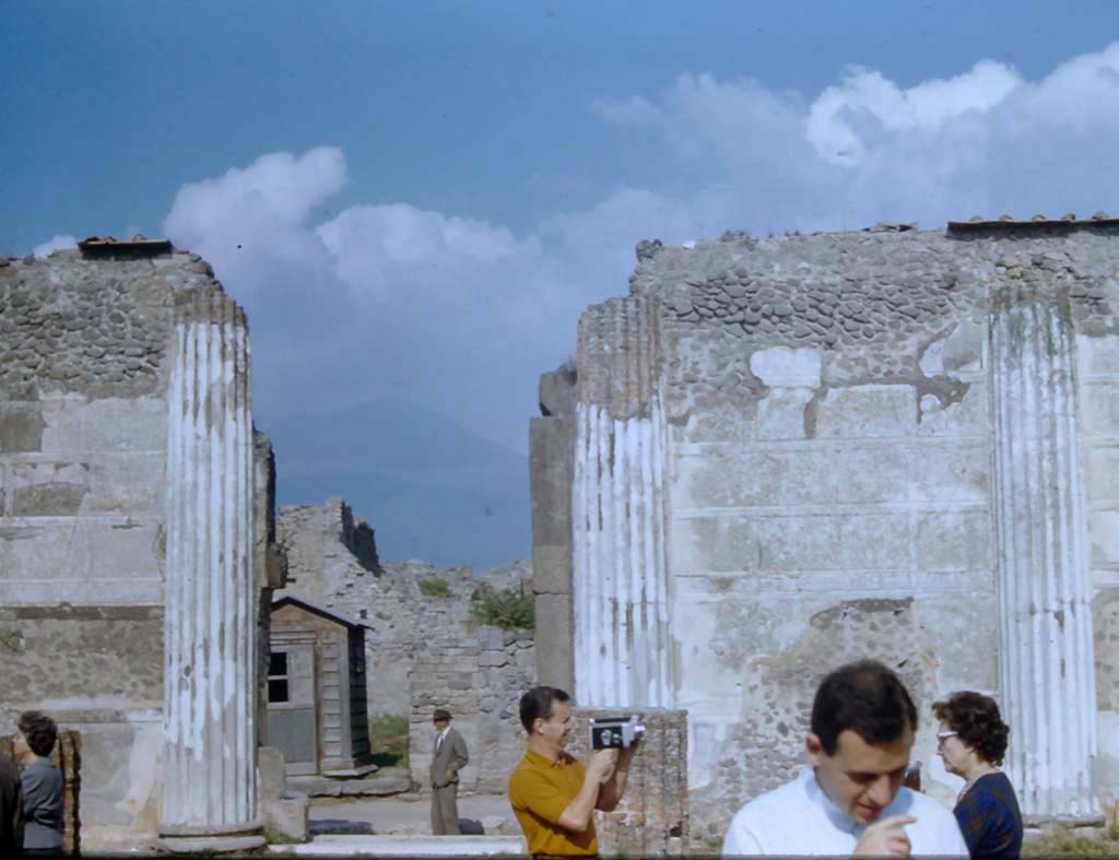 VIII.1.2 Pompeii. November 1961. Looking north through doorway in north wall of Basilica. Photo courtesy of Rick Bauer.