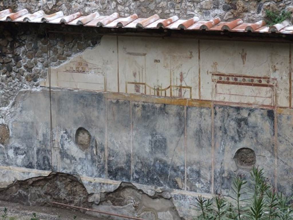 VIII.1.a Pompeii.  Villa Imperiale.  December 2007.  North side of the portico.  Painted plaster.