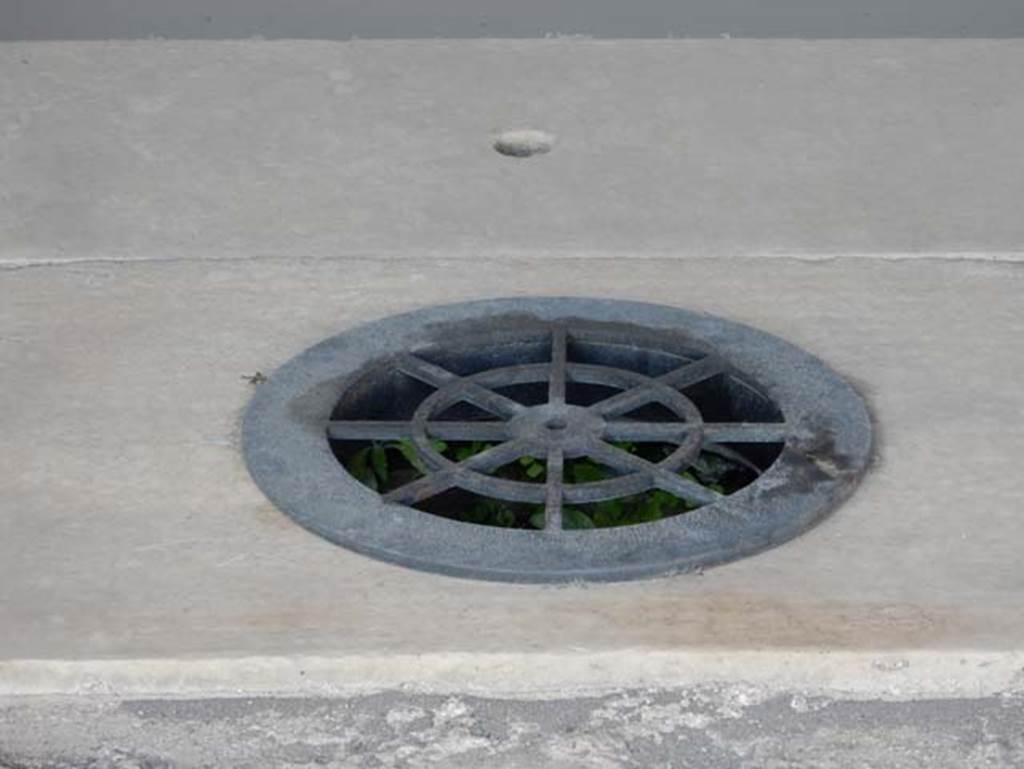 VIII.2.1 Pompeii. May 2018. Detail of modern cistern mouth cover. Photo courtesy of Buzz Ferebee.