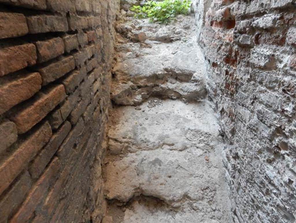 VIII.2.1 Pompeii. May 2018. Looking towards steps to upper floor on south side of corridor. Photo courtesy of Buzz Ferebee.