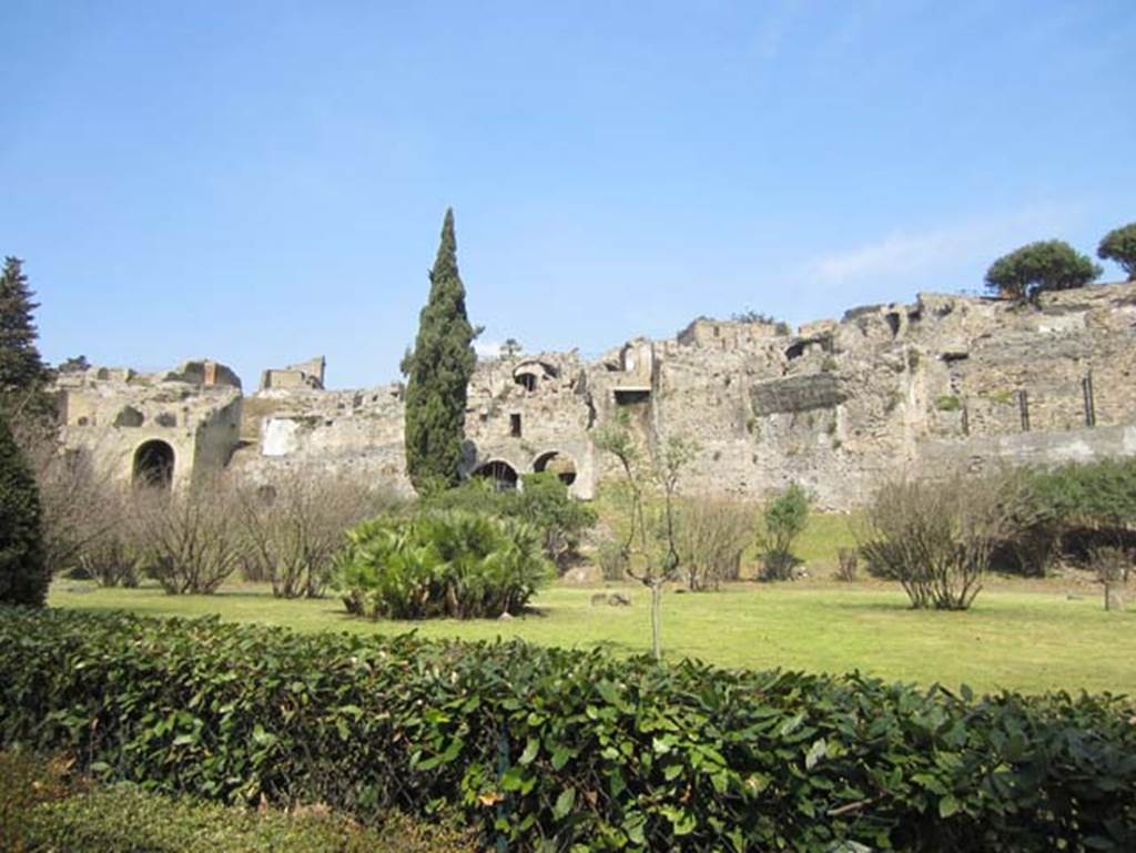 Rear of VIII.2 Pompeii. March 2012. Looking north towards rear. Photo courtesy of Marina Fuxa.