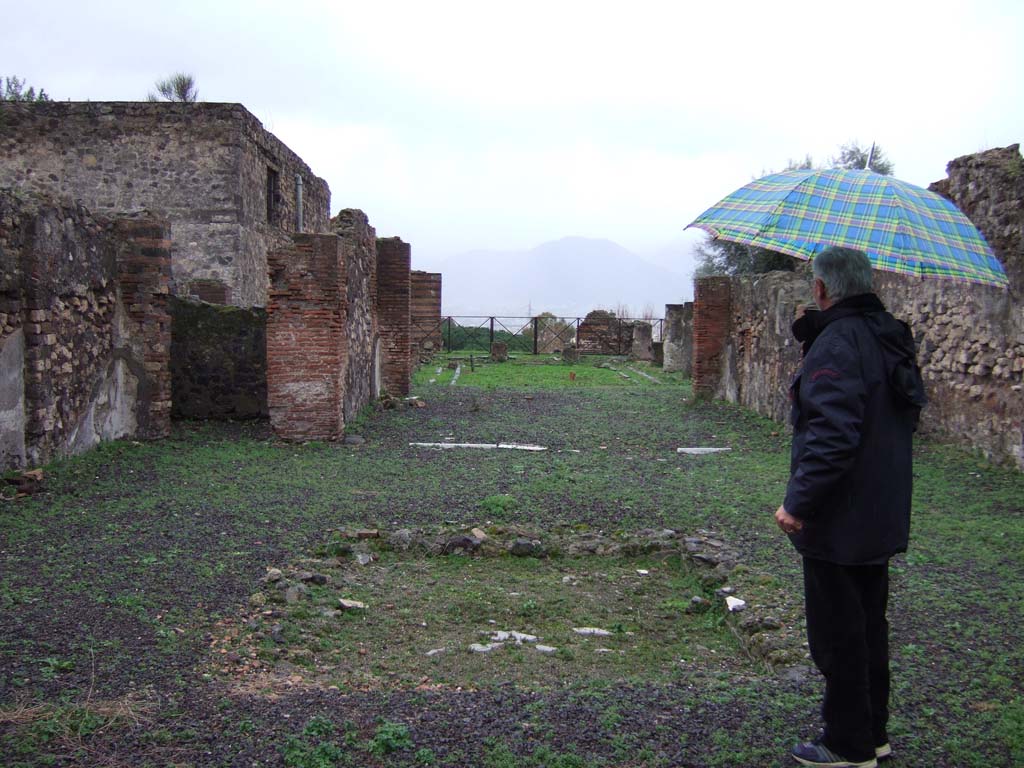 VIII.2.3 Pompeii. December 2005. Looking south across atrium towards tablinum and peristyle.