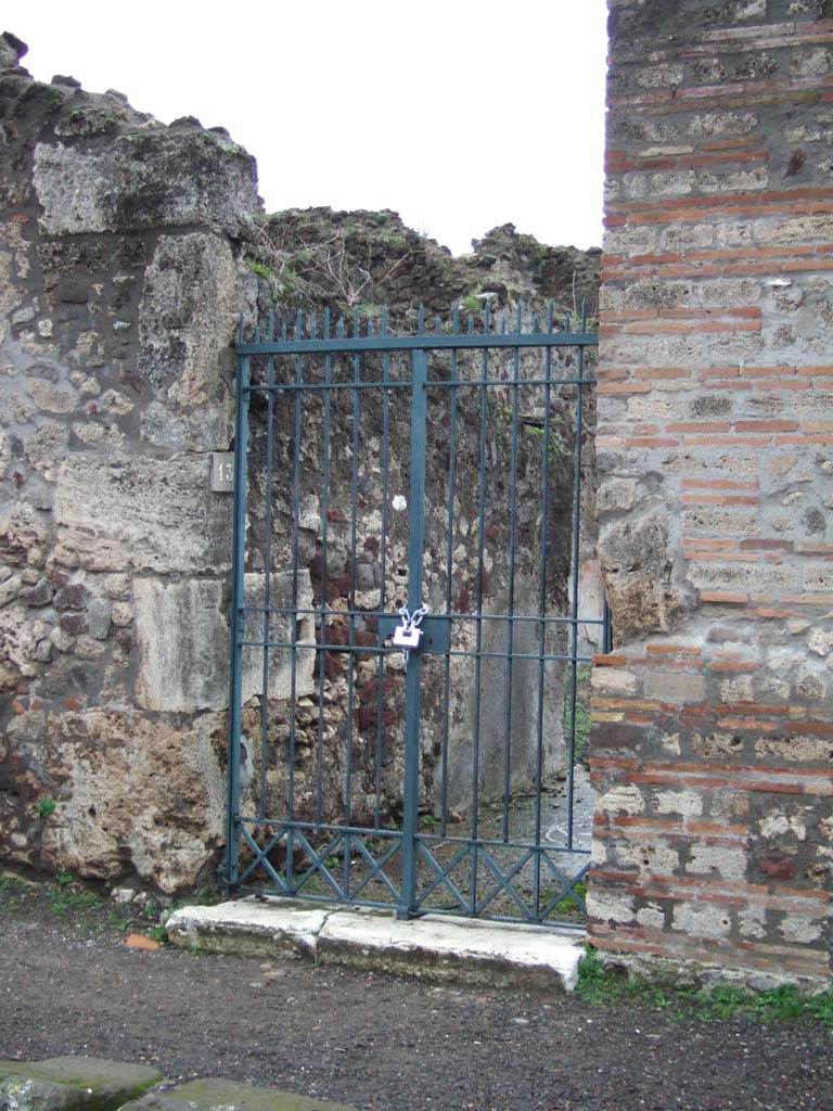 VIII.2.13 Pompeii. December 2005. Entrance doorway, looking west.