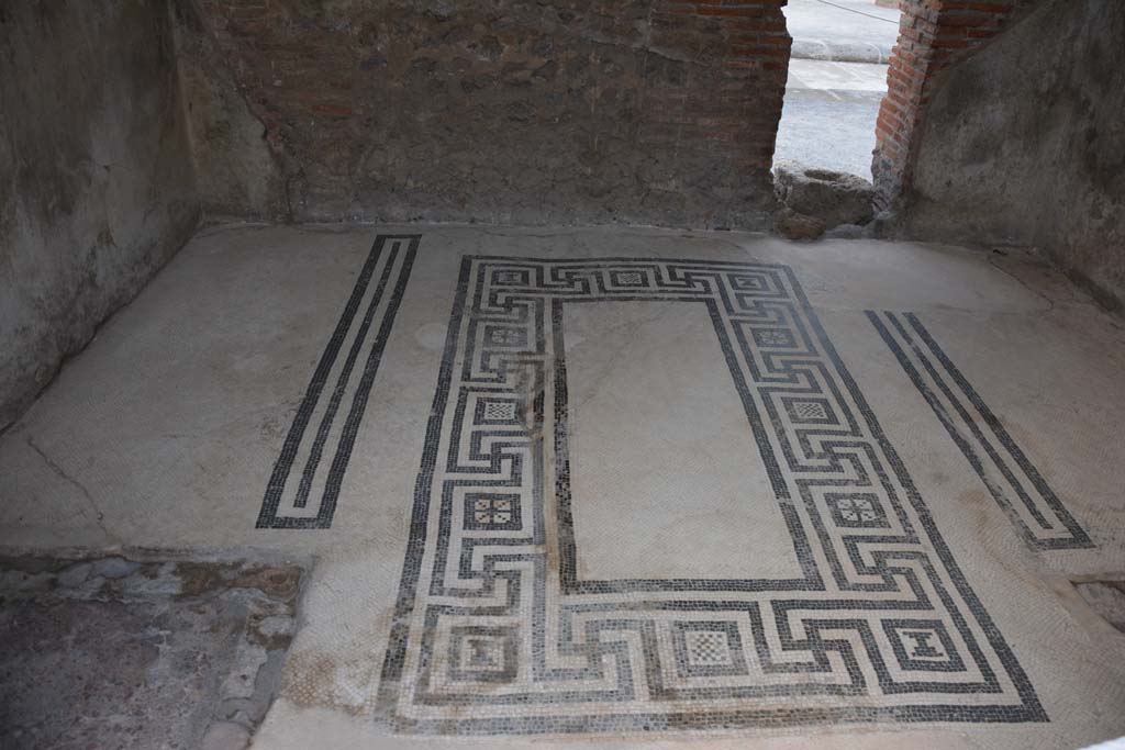 VIII.2.16 Pompeii. November 2017. Flooring in cubiculum on north side of atrium showing two areas for separate beds.
Foto Annette Haug, ERC Grant 681269 DÉCOR.

