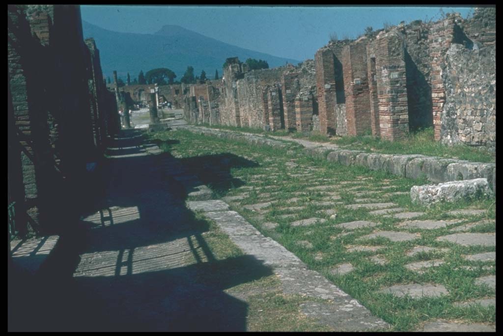 VIII.2.16 Pompeii. Via delle Scuole, looking north.
Photographed 1970-79 by Günther Einhorn, picture courtesy of his son Ralf Einhorn.
