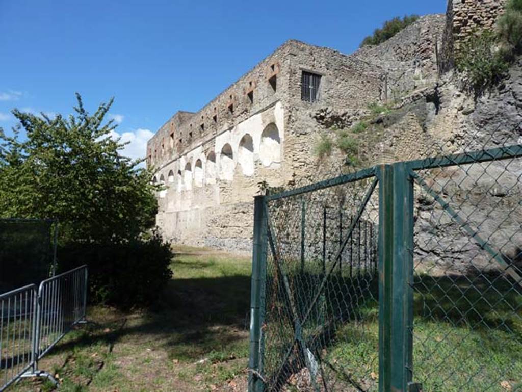 VIII.2.20 Pompeii. September 2015. Rear of Sarno baths, looking north-west.