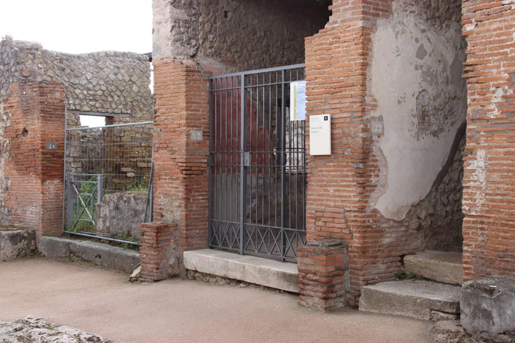 VIII.2.23 Pompeii, in centre. May 2024. 
Looking south-east towards entrance doorways. Photo courtesy of Klaus Heese.
