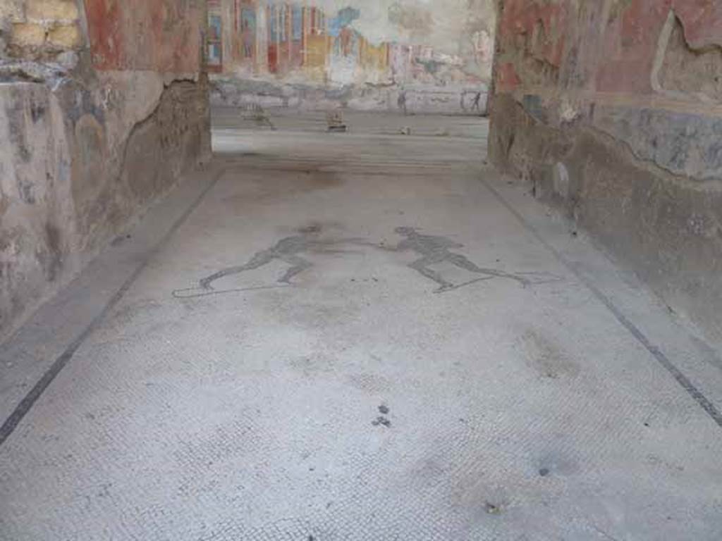 VIII.2.23 Pompeii. May 2010. Entrance corridor mosaic of athletes.