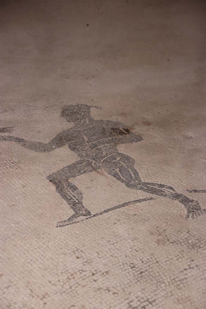 VIII.2.23 Pompeii. October 2020. Detail of athlete facing left on mosaic. Photo courtesy of Klaus Heese.