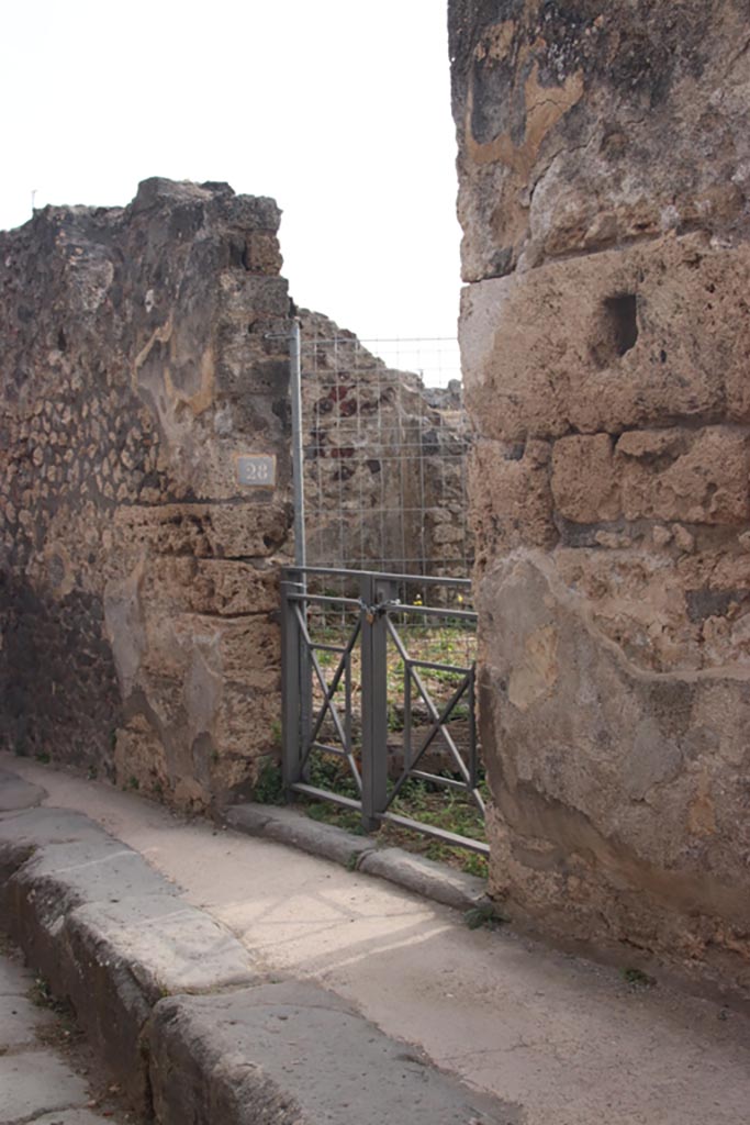 VIII.2.28 Pompeii. October 2023. Entrance doorway. Photo courtesy of Klaus Heese.