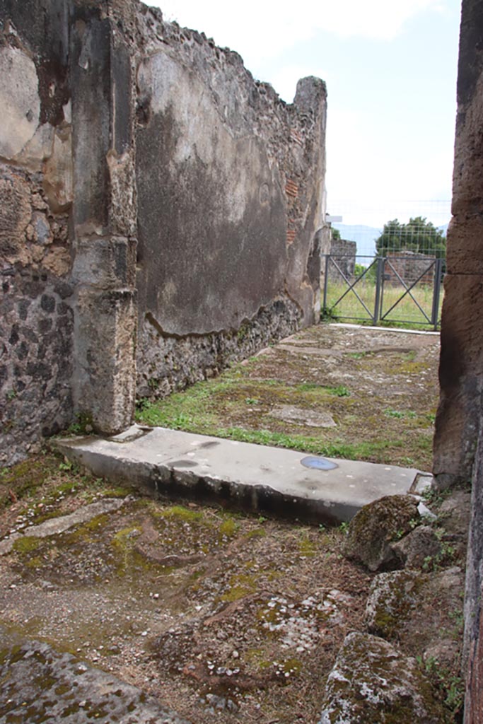 VIII.2.34 Pompeii. May 2024.
Looking south along east wall of entrance corridor, from vestibule. Photo courtesy of Klaus Heese.

