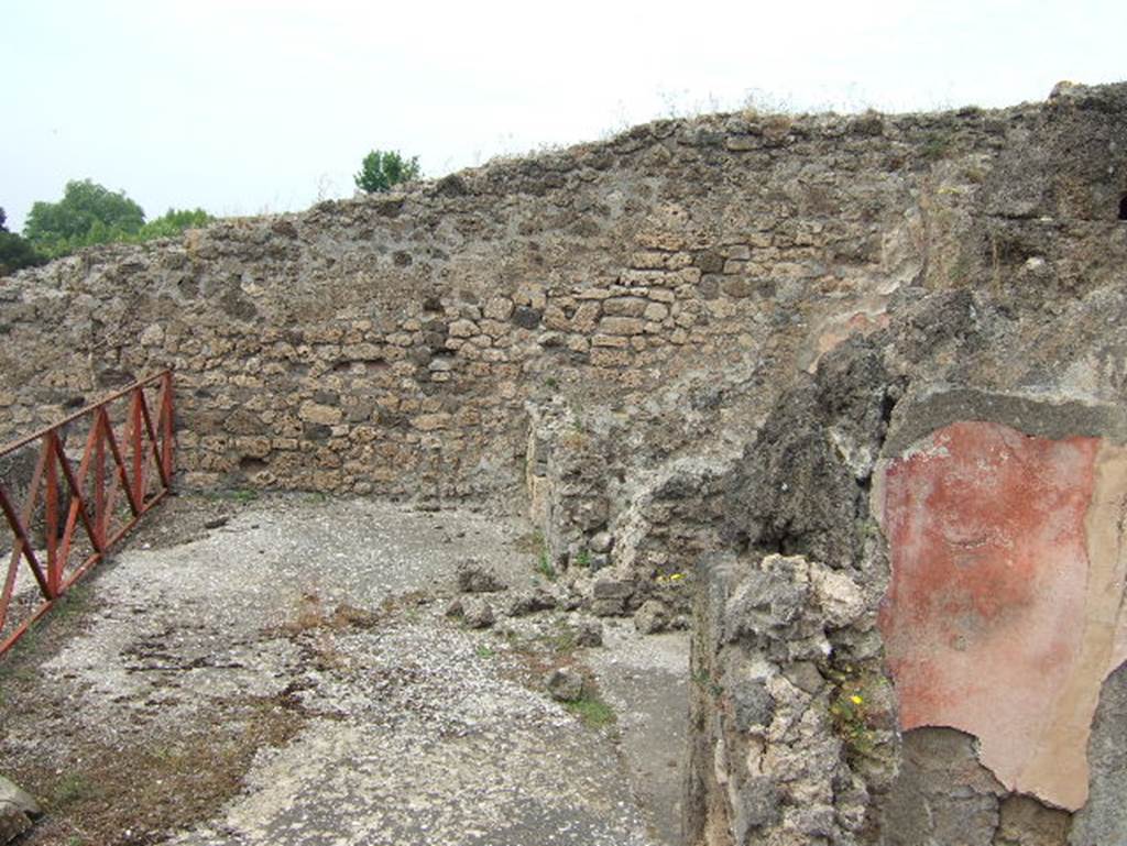 VIII.2.36 Pompeii. May 2006. Looking west across terrace at the rear of the upper level.