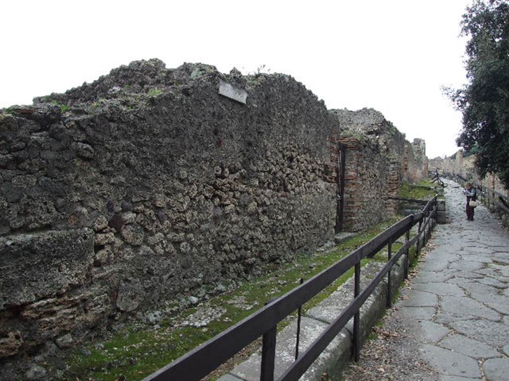 VIII.2.39 Pompeii. December 2006. Front wall in Via della Regina. 