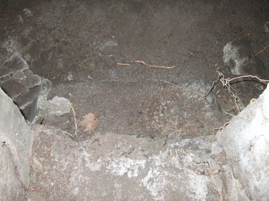 VIII.2.39 Pompeii. May 2006. Room 08, step down in doorway of frigidarium.